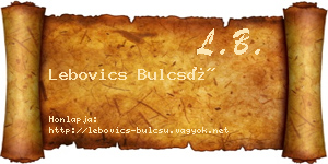 Lebovics Bulcsú névjegykártya